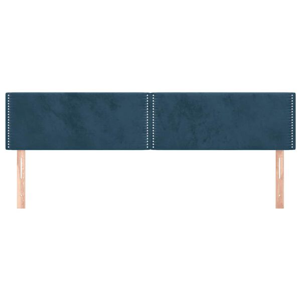 vidaXL Hoofdborden 180x5x78/88 cm fluweel donkerblauw