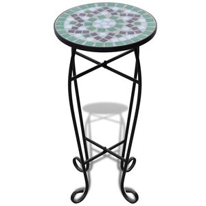 vidaXL Bijzeltafel moza&iuml;ek groen en wit