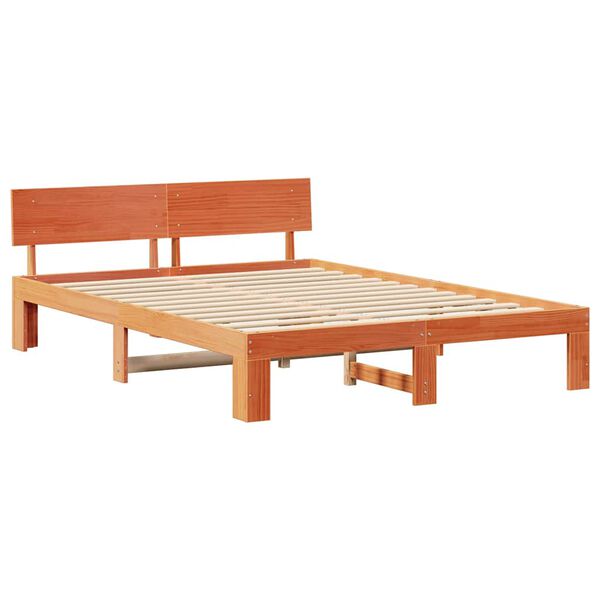 vidaXL Bedframe Wasbruin 160 x 200 cm Massief grenenhout