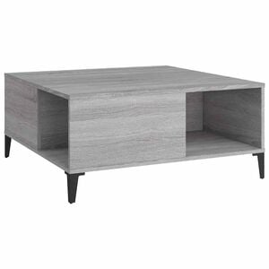 vidaXL Salontafel 80x80x36,5 cm bewerkt hout grijs sonoma eikenkleurig