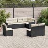 vidaXL 8-delige Loungeset met kussens poly rattan zwart