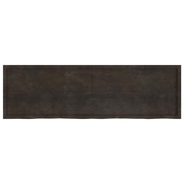vidaXL Wastafelblad 200x60x(2-4) cm behandeld massief hout donkerbruin