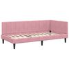 vidaXL Hoekbedframe met matras met hoofdeinde Roze 90 x 200 cm Fluweel