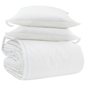 vidaXL Dekbed Set met kussen 3 pcs Wit Donsveertjes