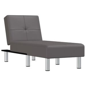 vidaXL Chaise longue kunstleer grijs