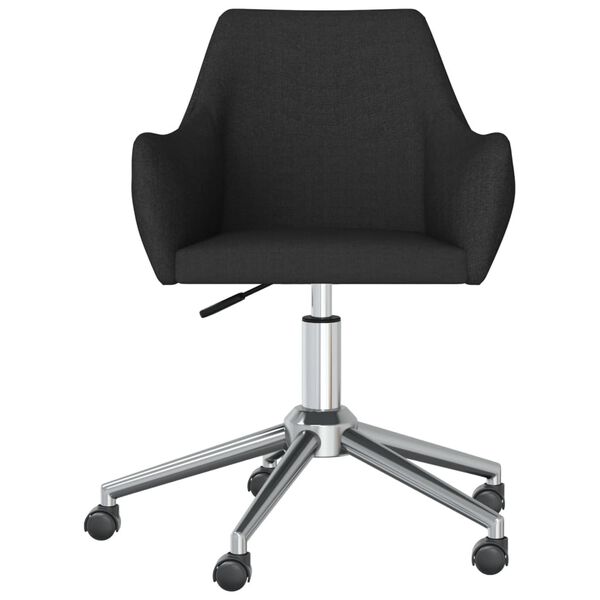 vidaXL Eetkamerstoelen 6 st draaibaar stof zwart