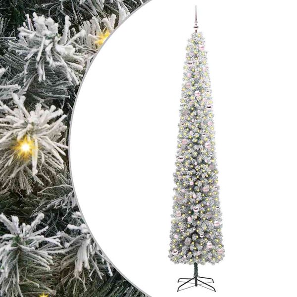 vidaXL Kunstkerstboom Groen 270 cm PVC en Staal en Kunststof