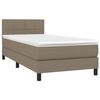 vidaXL Boxspring met matras en LED stof taupe 100x200 cm