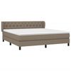 vidaXL Boxspring met matras stof taupe 160x200 cm