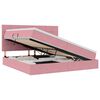vidaXL LED Opslagbed met Matras Roze 200 x 200 cm Fluweel