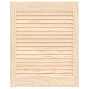 vidaXL Kastdeur met lamellen 61,5x49,4 cm massief grenenhout