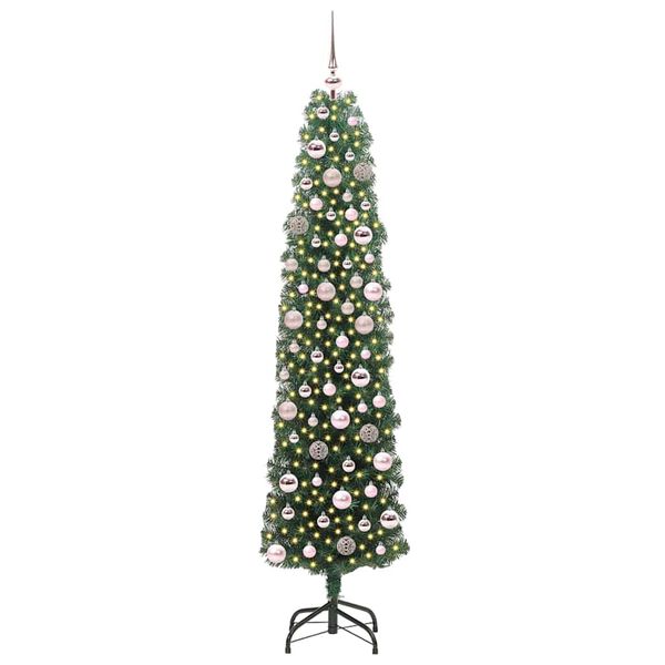 vidaXL Kunstkerstboom Groen 180 cm PVC en Staal en Kunststof