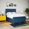 vidaXL Boxspring met matras stof blauw 160x200 cm
