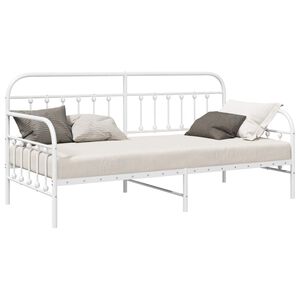 vidaXL Bedframe voor een daybed Wit 90 x 200 cm Gepoedercoat staal