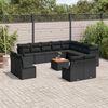 vidaXL 13-delige Loungeset met kussens poly rattan zwart