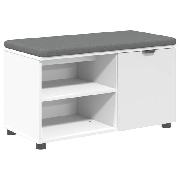 vidaXL Halbank met kussen Effen Wit 80 x 38 x 46 cm