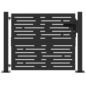 vidaXL Tuinpoort met slot Zwart 110 x 105 cm Gepoedercoat staal