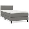 vidaXL Boxspring met matras stof donkergrijs 90x190 cm