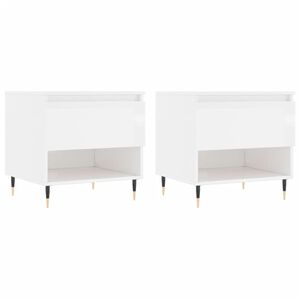 vidaXL Salontafels 2 st 50x46x50 cm bewerkt hout hoogglans wit