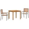 vidaXL Tuin eettafelset 3 st Grijs Massief Acaciahout