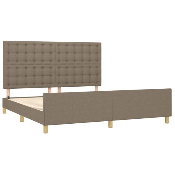 vidaXL Bedframe zonder matras stof taupe 160x200 cm