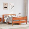 vidaXL Bedframe met hoofdbord massief grenenhout wasbruin 135x190 cm