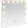 vidaXL LED Make-up Spiegel Wit 50 x 10 x 44 cm Glas en Staal
