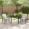 vidaXL Tuin eettafelset met kussen 5 pcs Zwart poly rattan
