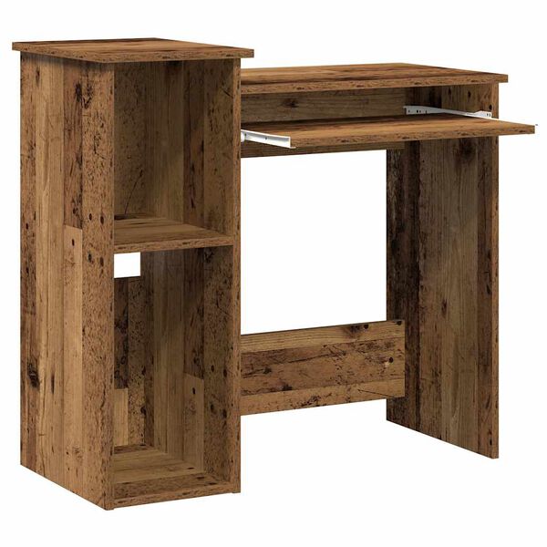 vidaXL Bureau met schappen 84x40x78 cm bewerkt hout oud houtkleurig