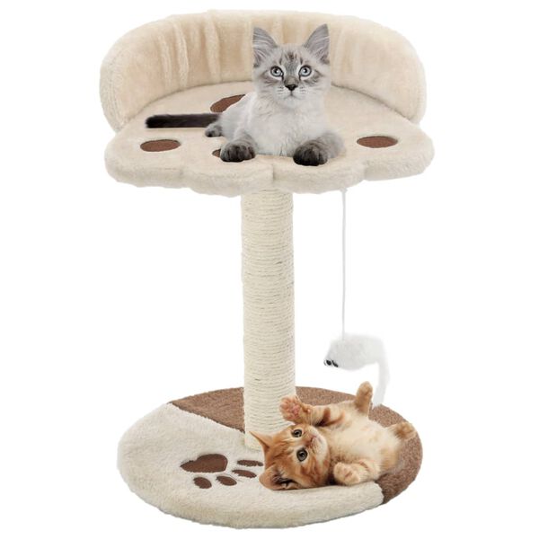 vidaXL Kattenkrabpaal met sisal krabpaal 40 cm beige en bruin
