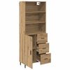 vidaXL Hoge kast met lade Artisan Eiken 69,5 x 34 x 180 cm