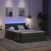 vidaXL Opbergbed met LED met matras Donkergrijs 140 x 190 cm Stof