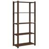 vidaXL Opbergrek 5-laags 80x38x170 cm massief grenenhout bruin