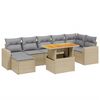 vidaXL 8-delige Loungeset met kussens poly rattan beige