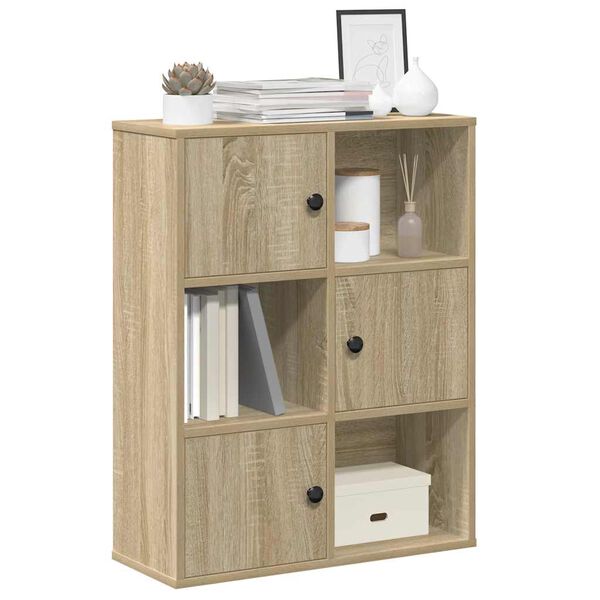 vidaXL Boekenkast 60x24x76,5 cm bewerkt hout sonoma eikenkleurig