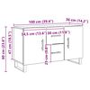 vidaXL Dressoir 100x36x60 cm bewerkt hout artisanaal eikenkleurig