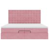 vidaXL Ottoman bed met matrassen 200x200cm fluweel roze