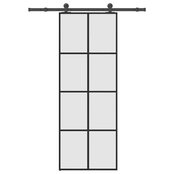 vidaXL Schuifdeur met beslag 76x205 cm ESG-glas en aluminium