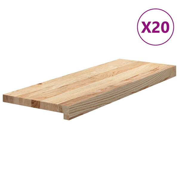 vidaXL Traptreden 20 st 70x30x2 cm onbehandeld massief eikenhout