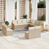 vidaXL 11-delige Tuinset met kussens poly rattan beige