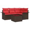 vidaXL Tuin Sofa Set met opslag 5 pcs Bruin poly rattan