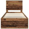 vidaXL Bedframe met hoofdeinde Oudhout 90 x 200 cm Massief grenenhout