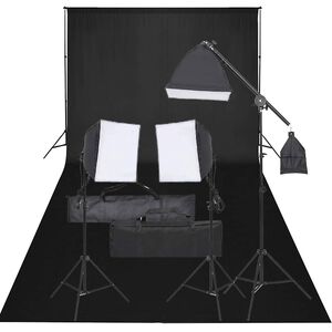 vidaXL Fotostudioset met verlichtingsset en achtergrond