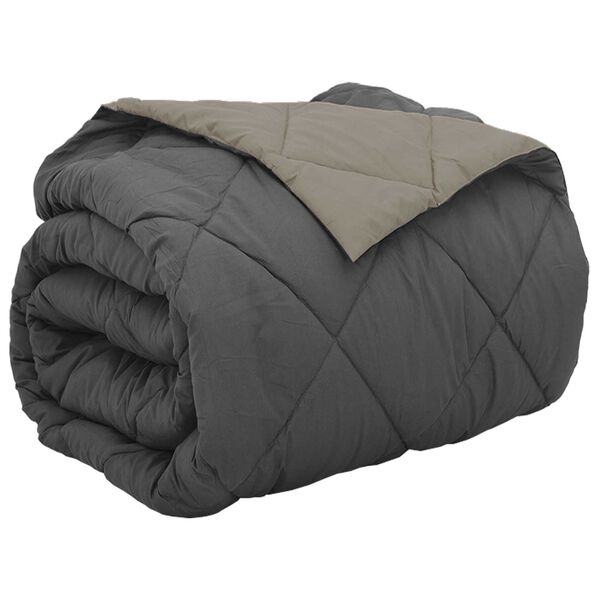 vidaXL Vol jaar dekbed Lichtgrijs en Antraciet 220 x 240 cm Microfiber