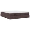 vidaXL Ottoman bed met matrassen 200x200cm stof donkerbruin