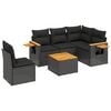 vidaXL 6-delige Loungeset met kussens poly rattan zwart