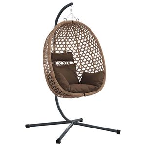 vidaXL Hangende ei-stoel poly rattan 104 x 100 x 191 cm Koffiebruin