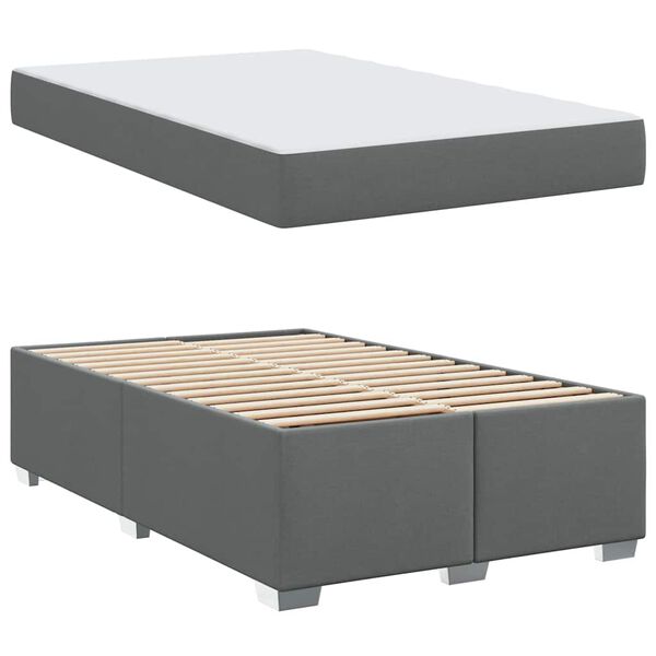vidaXL Bedframe met matras Donkergrijs 120 x 200 cm Stof