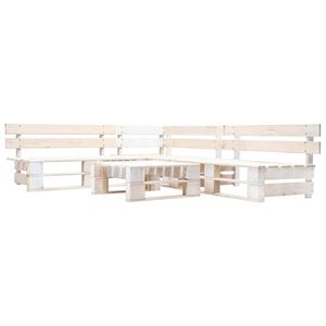 vidaXL 4-delige Loungeset pallet hout wit
