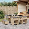 vidaXL 11-delige Tuinset met kussens poly rattan gemengd beige